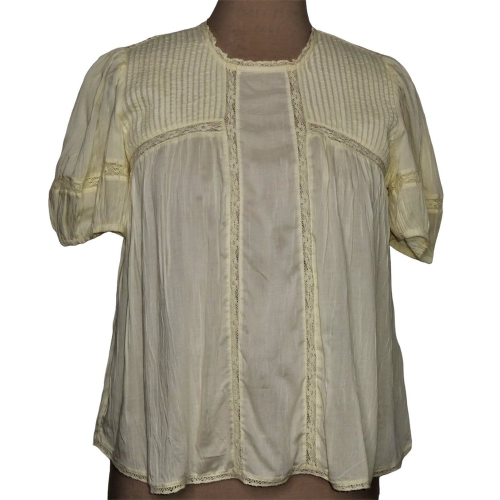 Aritzia Wilfred Wallflower Tunic Blouse Pastel Yellow Size S